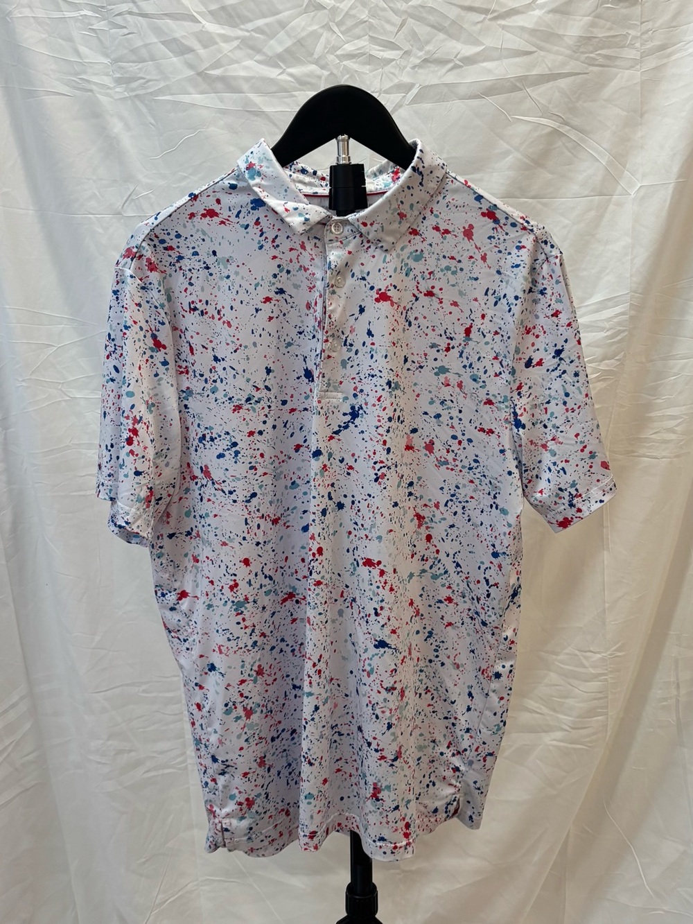 Obla Performance Red, White, & Blue Golf Polo Size Medium